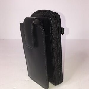 Eddie Bauer Genuine Leather Case Black Belt Clip Phone Case and Organizer Wallet